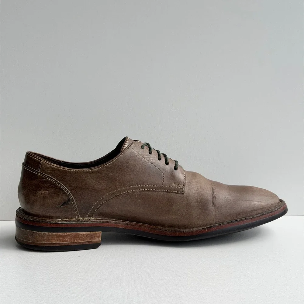 Cole Haan‎ Centre Street Derby Shoes Mens 9 Brown Leather Plain Toe Nike Air